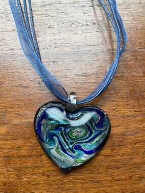Blown Glass Heart Pendant
